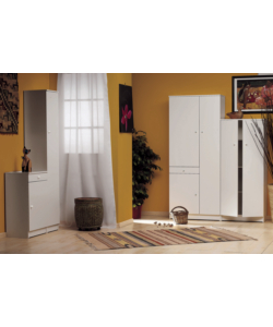 ARMADIO PORTABIANCHERIA 3 ANTE 1 CASSETTO, 77X34X183 CM